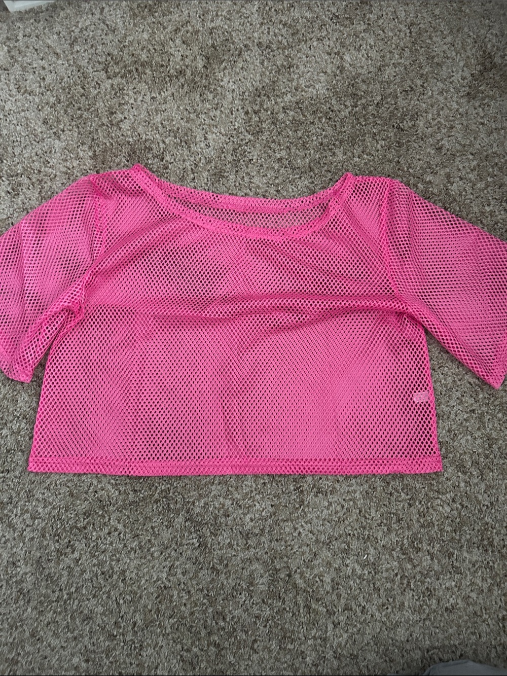 NEW Neon Pink Fish Net top